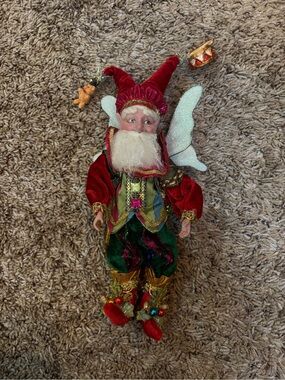 Collector item! Mark Roberts Red Velvet Elf Holiday Figurine with wings 13 in